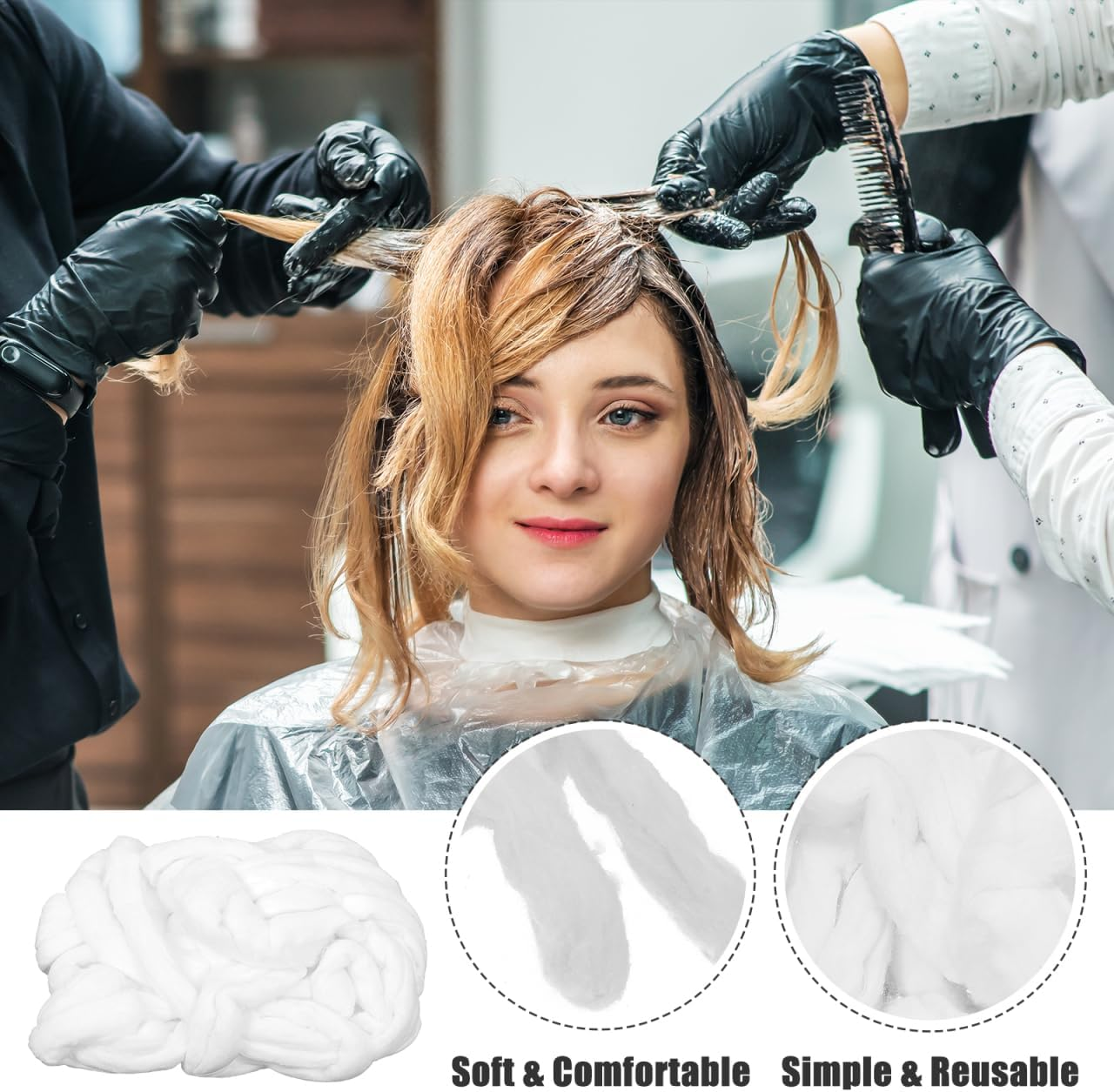 FRCOLOR Professional Cotton Roll Coil Cotton Strips Beauty Coil Multi-Function Strips for Hair Salon Nail Salon Hairdressing image number 5