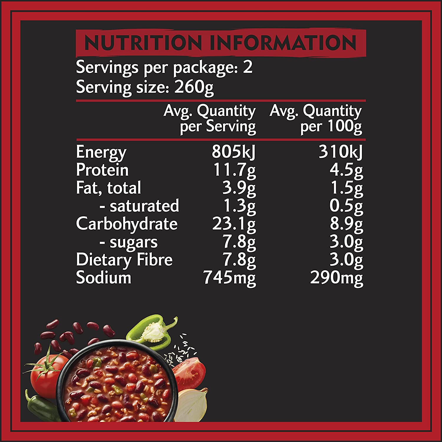 Heinz Chilli Beef Big'N Chunky Soup Family Pack Big'N Chunky Soup Canned Soup Tinned Soup 520G image number 2
