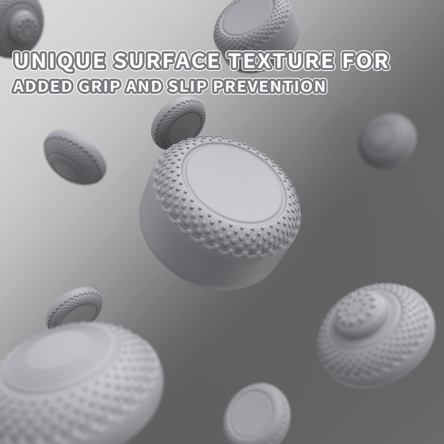 Playvital 8 in 1 Pro Thumbs Grip Caps for Nintendo Switch 2, Ergonomic Anti-Slip Joystick Caps for Joycon 2 Grip, Thumbstick Cover Accessories for Switch 2 - New Hope Gray, 8Pcs image number 4