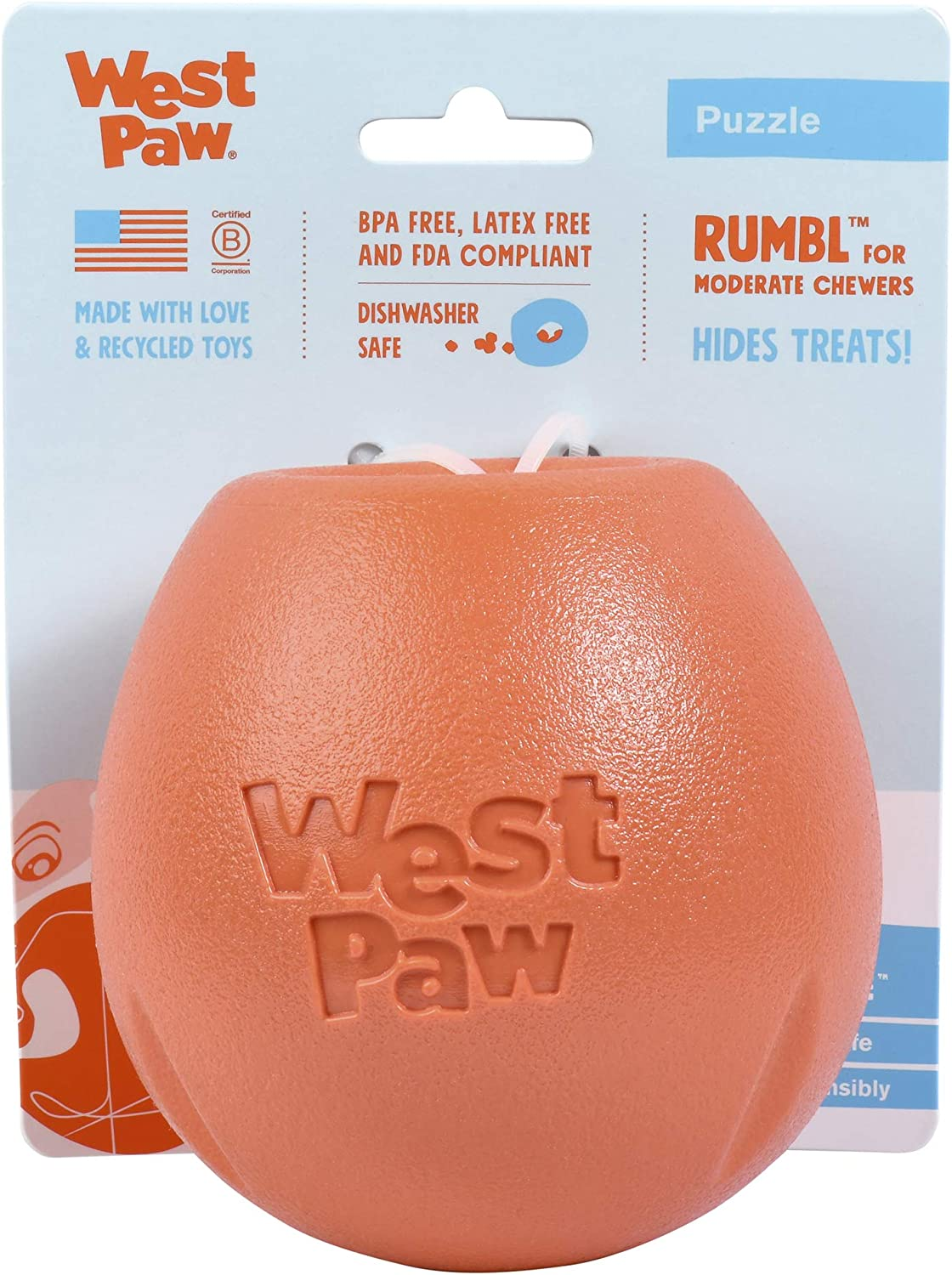 Rumbl Treat Dispensing Dog Toy (Melon) - Large