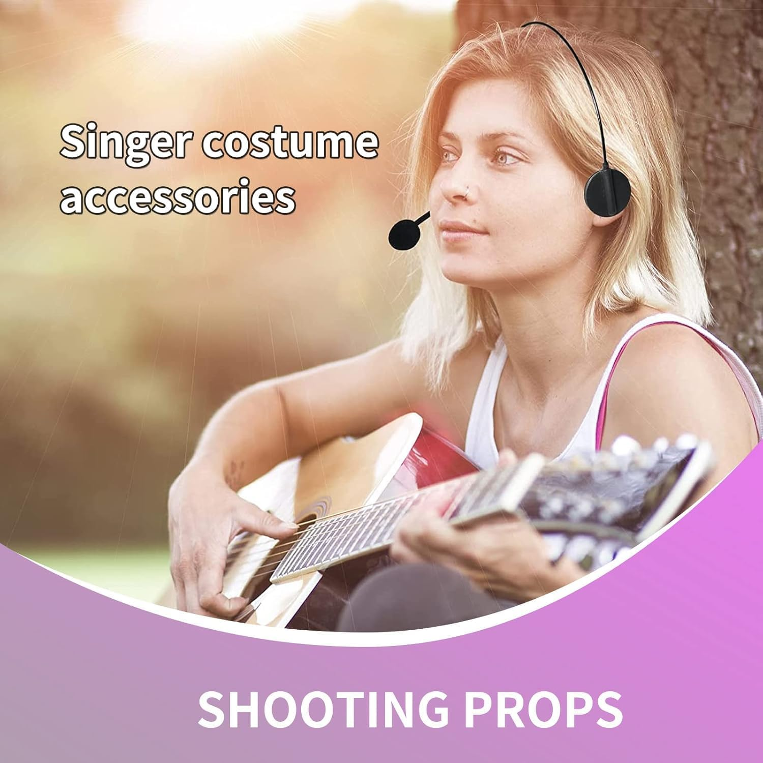 Lexziuo 2PCS Star Headset Microphone - Costume Cosplay Prop for Singer, Rock Star Dress Up, Role Playing & Fancy Dress Parties, Performances & Events image number 3