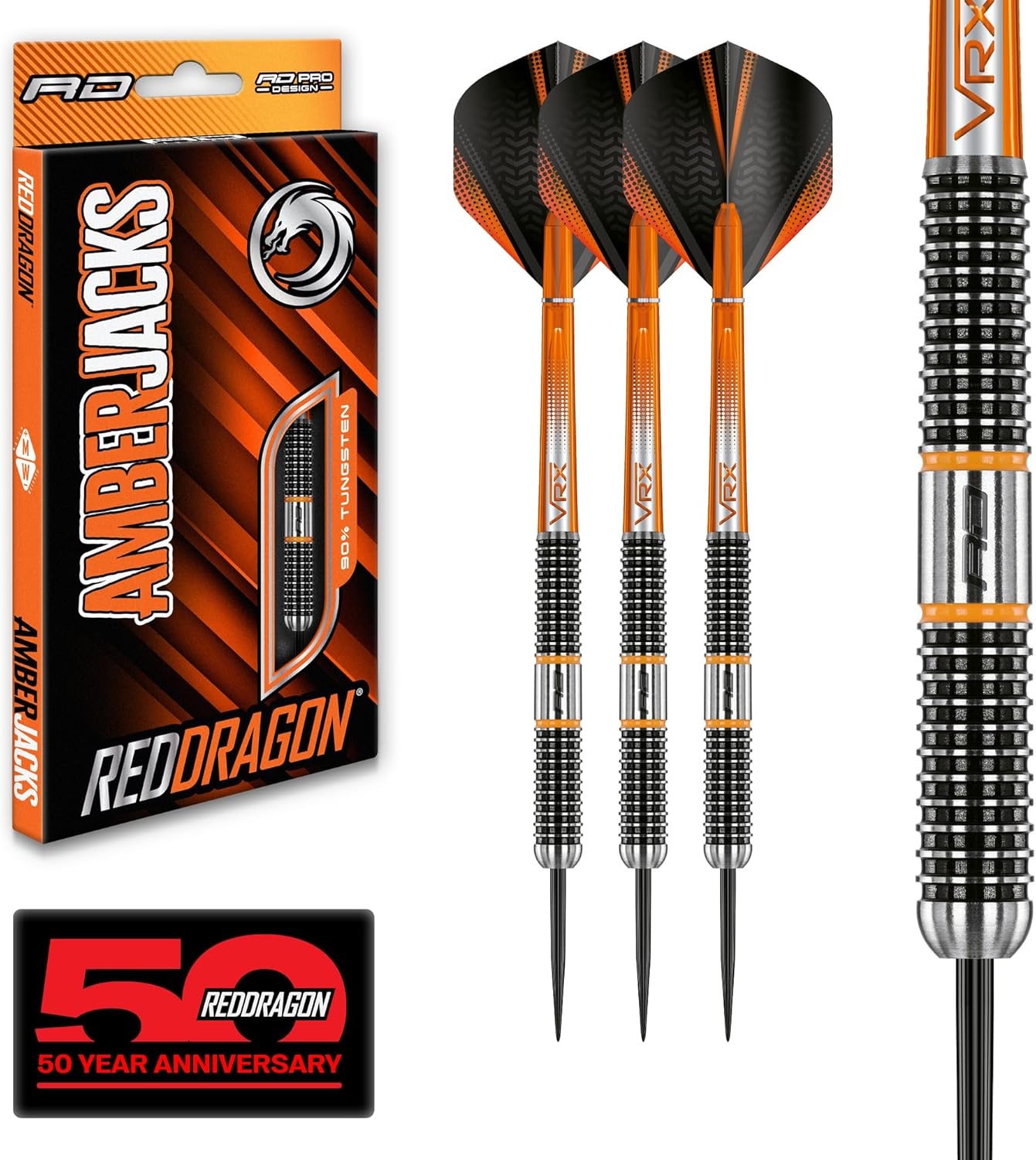 RED DRAGON Amberjack 22G, 24G or 26G Tungsten Darts Set with Flights and Stems image number 2