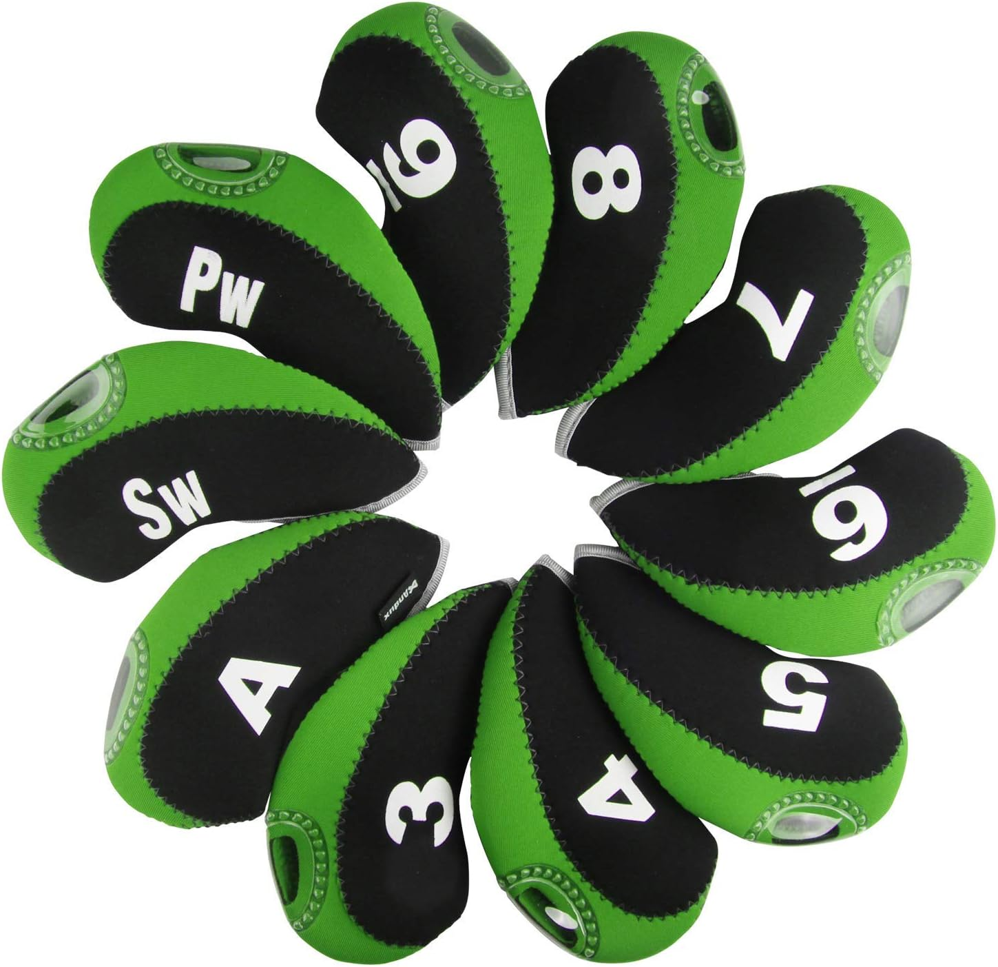 Number Print Golf Iron Club Head Covers with Transparent Window 10Pcs/Set image number 2