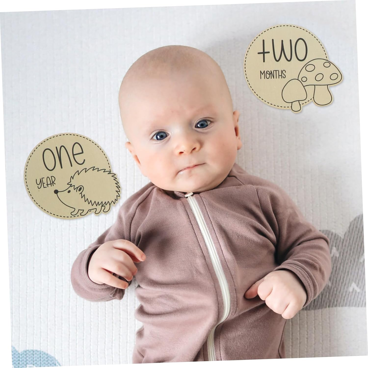 LIFKOME 12Pcs Milestone Discs Growth Cards for Monthly Announcements Unisex Design Lightweight Safe Natural for Newborn Photography and Keepsakes image number 5