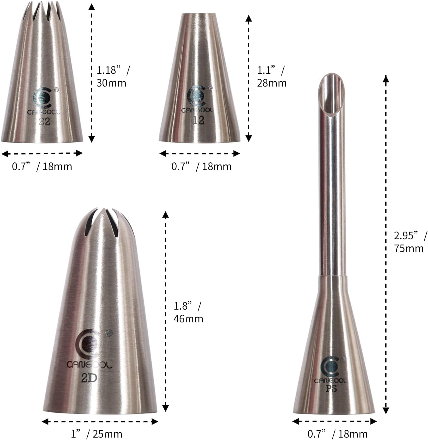 Cupcake Decorating Icing Tips and Piping Bags 16-Piece Set image number 1