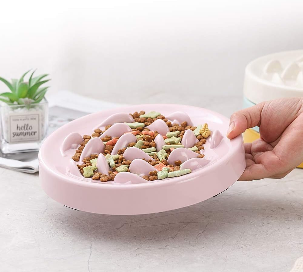 Slow Feeder Cat Bowl,Melamine Fun Interactive Feeder Bloat Stop Puzzle Cat Bowl Preventing Feeder anti Gulping Healthy Eating Diet Pet Dog Slow Feeding Bowls against Bloat, Indigestion and Obesity image number 5