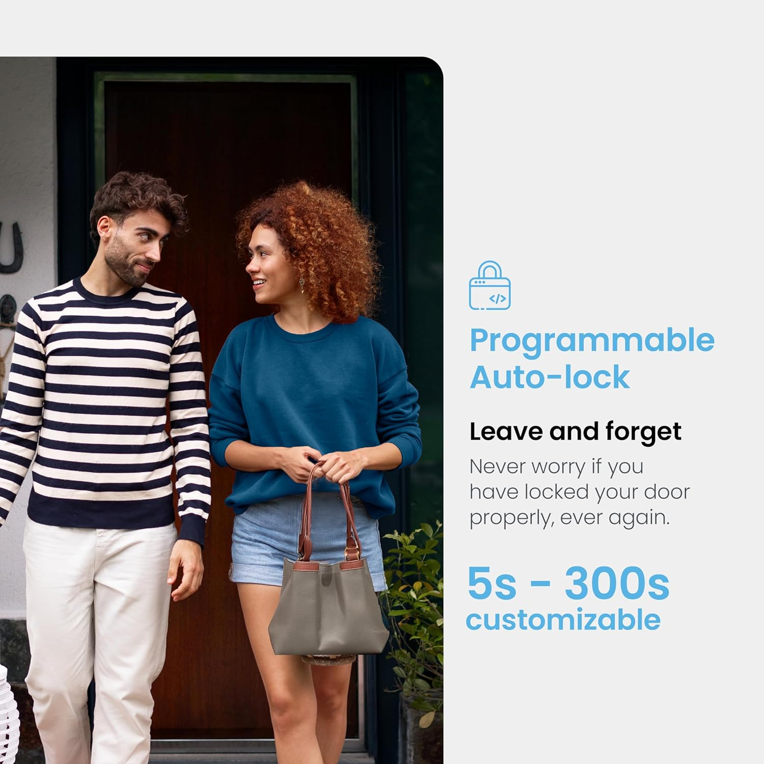 Lockly PIN Genie Pro Zeno Series Smart Door Lock. Video and Fingerprint Access Keyless Entry Deadbolt. Digital Front Door Lock Satin Nickel with Built in Wifi Connectivity image number 2