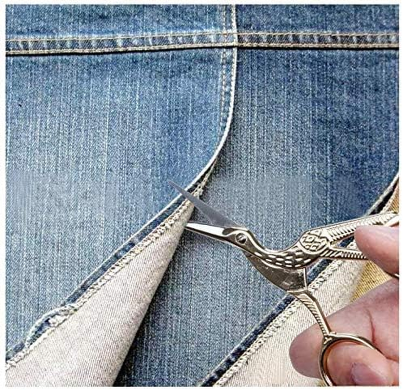 3.6" Stainless Steel Tip Classic Stork Scissors Crane Design Sewing Scissors DIY Tools Small Shear for Embroidery, Craft, Needle Work, Art Work Everyday Use Gold Scissors image number 3