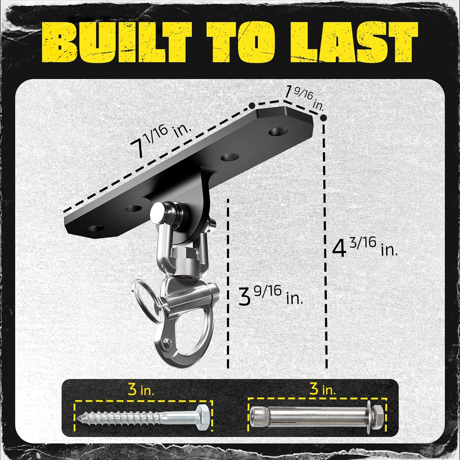 Yes4All, Heavy Bag Mount for Punching Bag Hanger, Heavy Duty Swing Hanger for Yoga, Chair, Boxing Bag, Indoor & Outdoor Gym - Smart Design, Easy to Use, Fit Most Ceiling image number 4