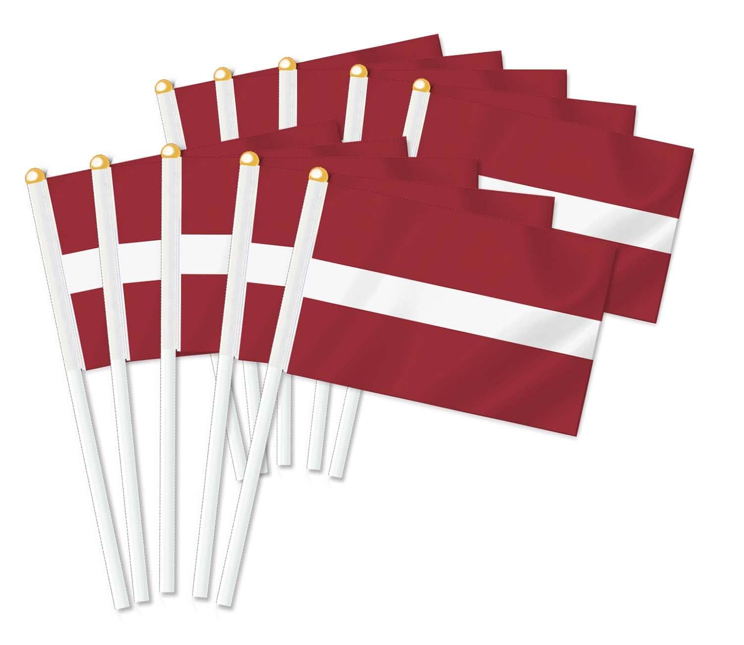10 PCS Latvia Handheld Small Flag, Latvians Hand Held Mini Decor Decoration Banner image number 3