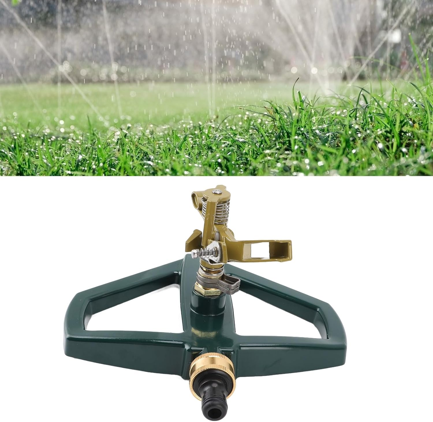 Garden Sprinkler, 360 Degree Rotating Lawn Sprinkler Large Area Coverage, Automatic Garden Water Sprinklers Lawn Irrigation System with Metal Base, Garden Hose Sprinkler for Yard image number 6