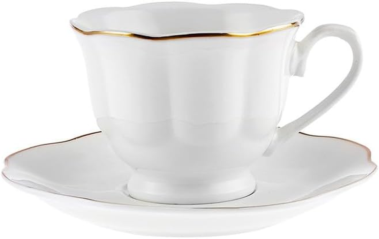Karaca &Ccedil;an Porcelain Espresso Turkish Coffee Cup Set of 6, 12 Piece, 90Ml, Cup and Saucers, Espresso Cups, Small Coffee Cups, White Gold image number 6