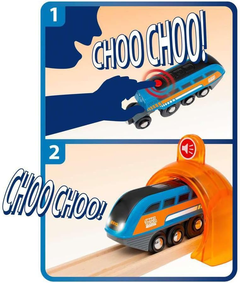 BRIO 33971 Smart Tech Record & Play Engine &ndash; Interactive Wooden Train Engine with Sound Recording, Compatible with BRIO Railway Sets for Kids 3+ Years image number 1