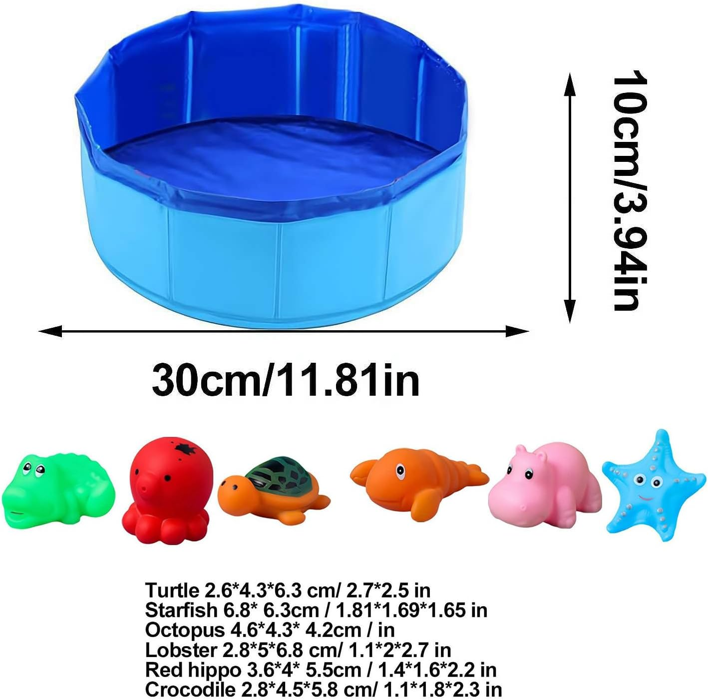 Cat Pool Toy with 6 Fish, Cat Water Toy for Indoor Cats, Interactive Cat Toys for Bored Cats, Foldable and Portable Kitten Toy image number 1