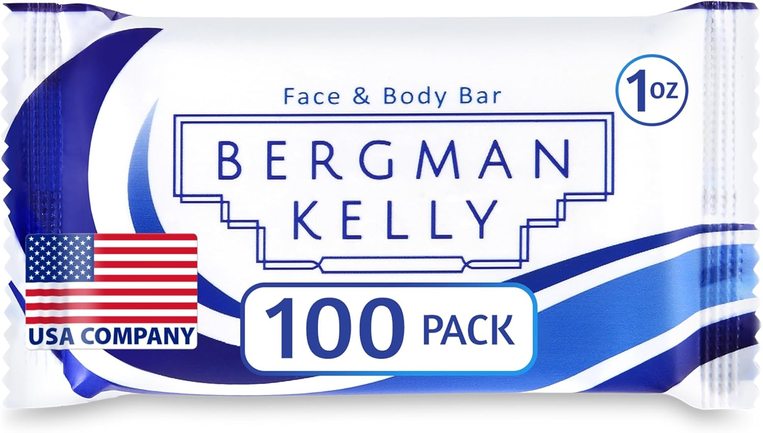 BERGMAN KELLY Travel Soap Bars, Travel Size Luxury Bulk Hotel Bar Soap; Small Individually Wrapped Soap Hotel Toiletries in Travel Sizes for Airbnb, Motel (Hotel Size 1Oz (New), D. 100 Pack)