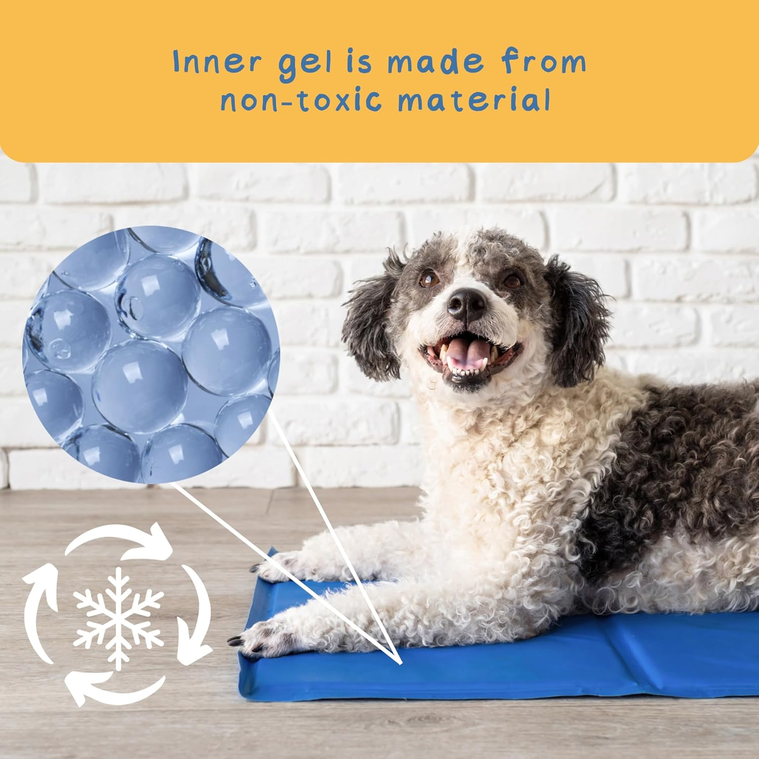 Paw Paws Self Cooling Dog Mat, Non-Toxic Summer Rectangular Cool Gel Pet Pad, Suitable for Crates, Kennels and Bed Medium 40X50Cm image number 2