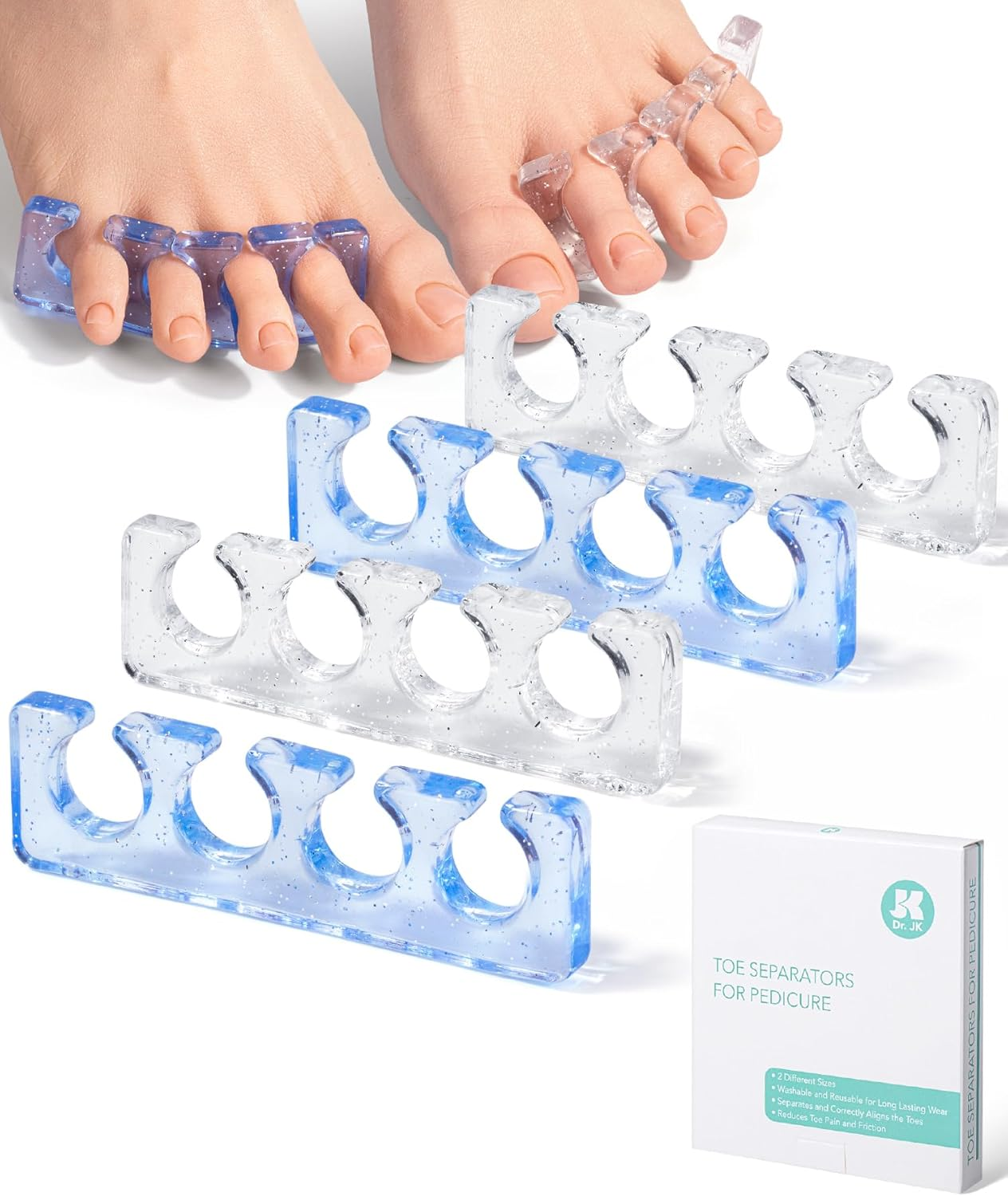 Toe Separators for Pedicure,Toe Spacer,Toe Separators Use for Separation of Toenails or Nails,Washable and Reusable Pedicure Supplies, Yellow and Green Colored