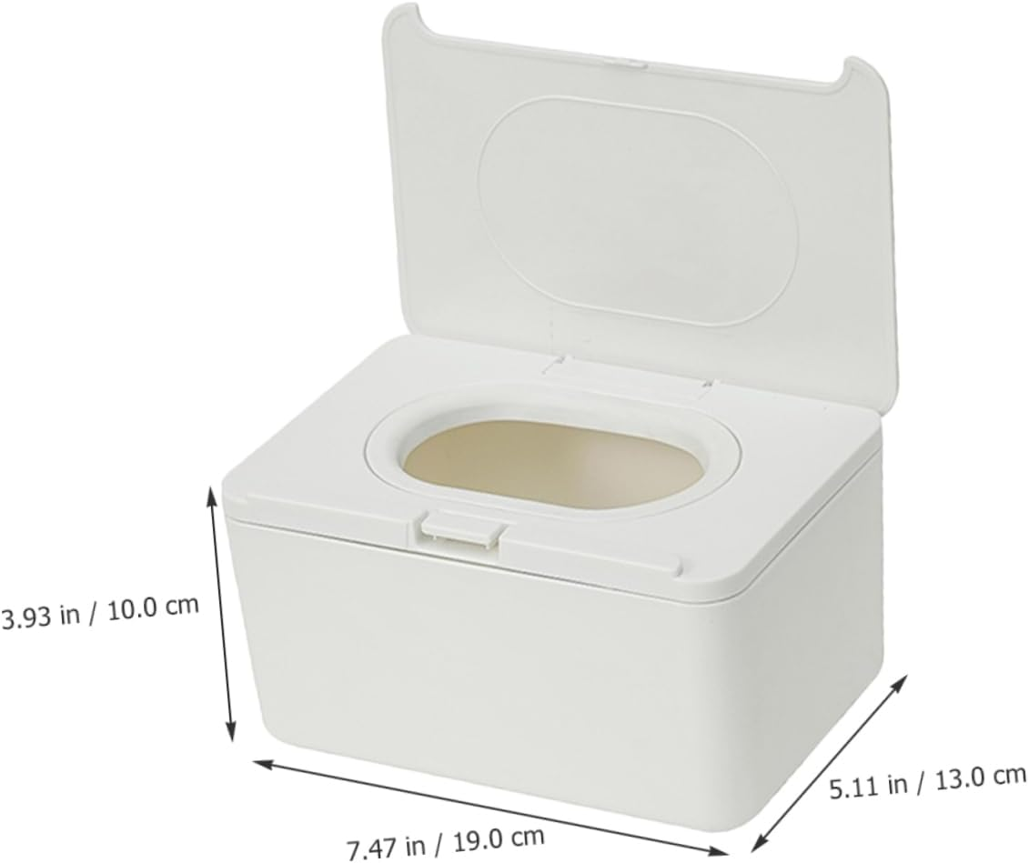 Ciieeo Wipes Dispenser Tissue Box Cover Plastic Wipe Holder Refillable Storage Case Portable for Home and Travel White