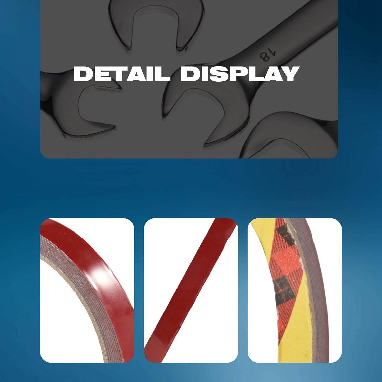 Strong Permanent Double Sided Super Sticky Foam Tape Roll for Vehicle Car, Red 12MM* image number 5