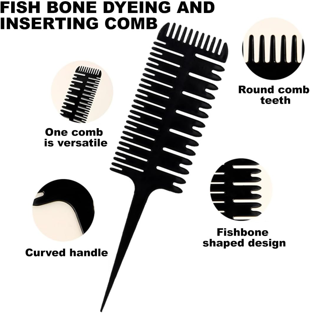 Wide Comb, 3 Pieces Professional Hairdressing Comb, Wide Tooth Comb Kit, Comb for Afro Hair, Antistatic Retro Wide Tooth Comb Hair Comb Styling Hair Combs for Curly Wet Long Hair, Black image number 3