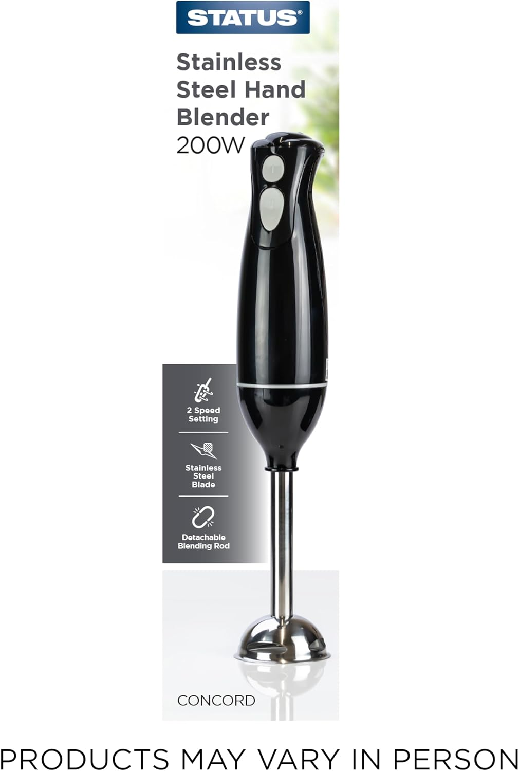 STATUS Concord Hand Blender | Stick Blender 2 Speed | 200W Black Hand Held Blenders | CONCORD1PKB4 image number 6