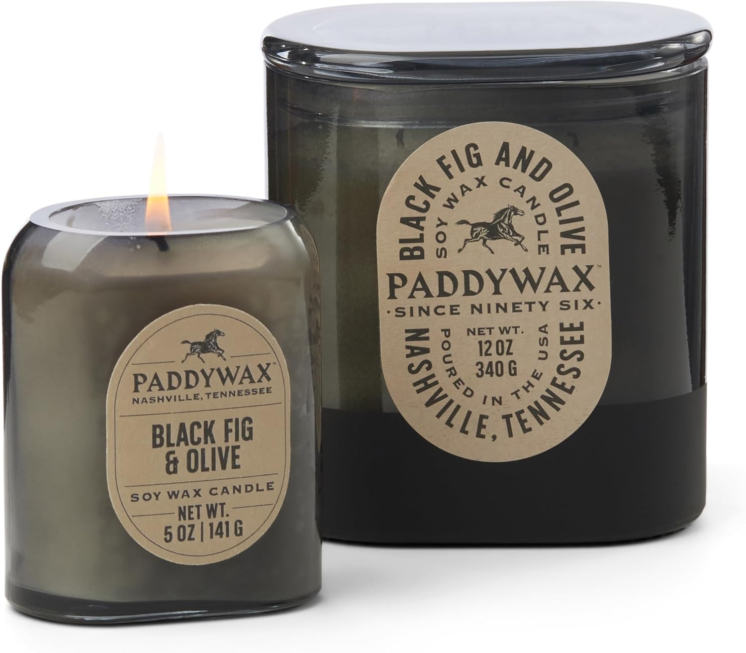 Paddywax Candles Vista Collection Scented Candle, 12-Ounce, Black Fig & Olive, 12 Ounces