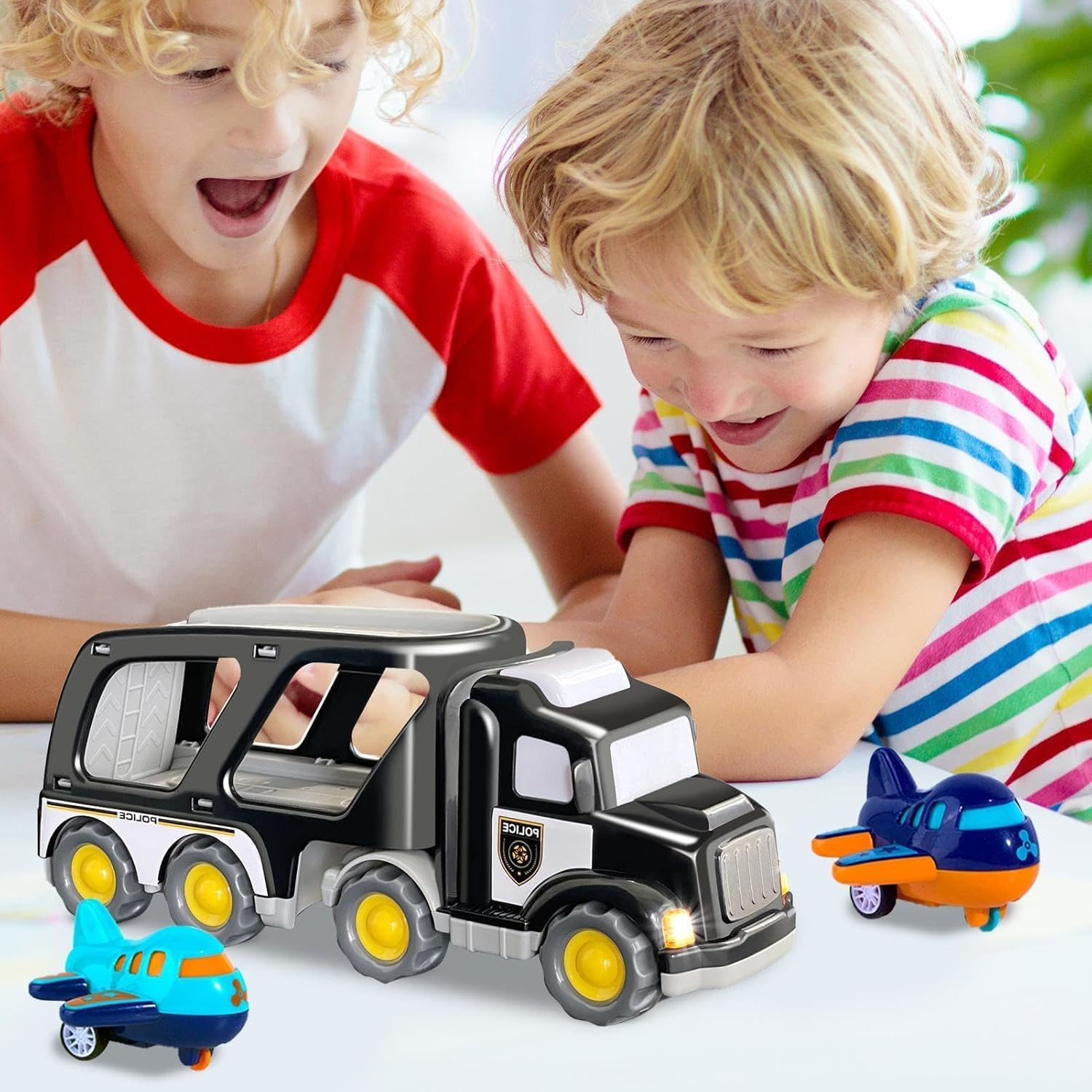 1 2 3 4 5 Years Old Trucks Toys| Truck Toy with Sound| Interactive Toys Truck with Sounds, Playground Car Trucks Toys, Boys Truck Toy with Sound Effects, Vehicle Toy for Young Boys image number 4