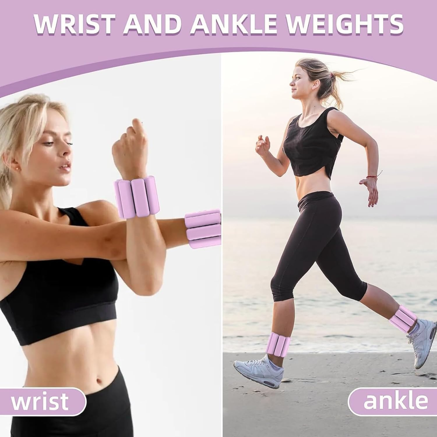 Adjustable Ankle Weights, Pack of 2, 2Lbs, JOMWEN Wrist & Ankle Weights for Home Gym, Use for Yoga, Dance, Pilates, Aerobics and Walking image number 2