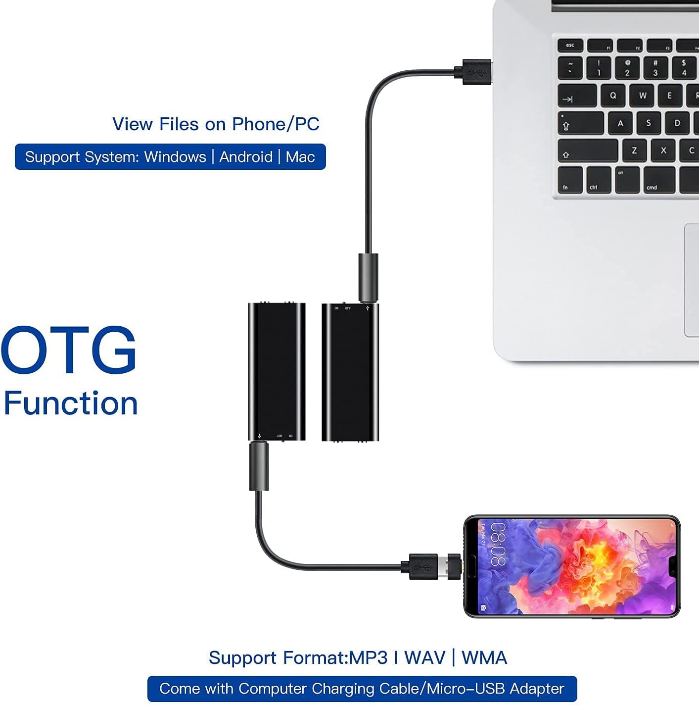 Voice Recorder, Mini Voice Activated Recorder, 4GB/8GB/16GB/32GB Super Long 800 Hours Recording Capacity, 365 Standby Battery, Audio Sound Recording Continuous Listening Device (Q2-8GB) image number 6