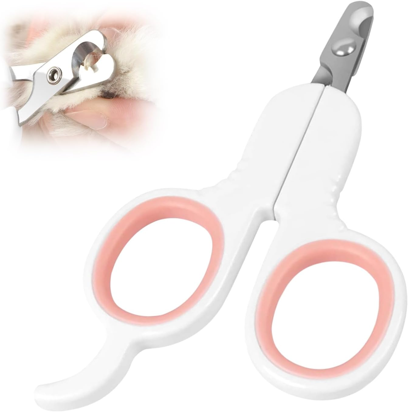 Professional Cat Accessories, Dogs, Rabbits and Small Animals - Safety Stainless Steel Nail Clippers - Claw Scissors Rabbits - Dog Claw Cutter - Ldeal for Beginners - Pink image number 2