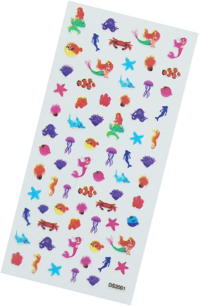 3Sheets Cartoon Sea Star Nail Art Stickers Boys and Girls Fingertip Stickers Self-Adhesive Nail Decals for Boys and Girls DIY image number 6