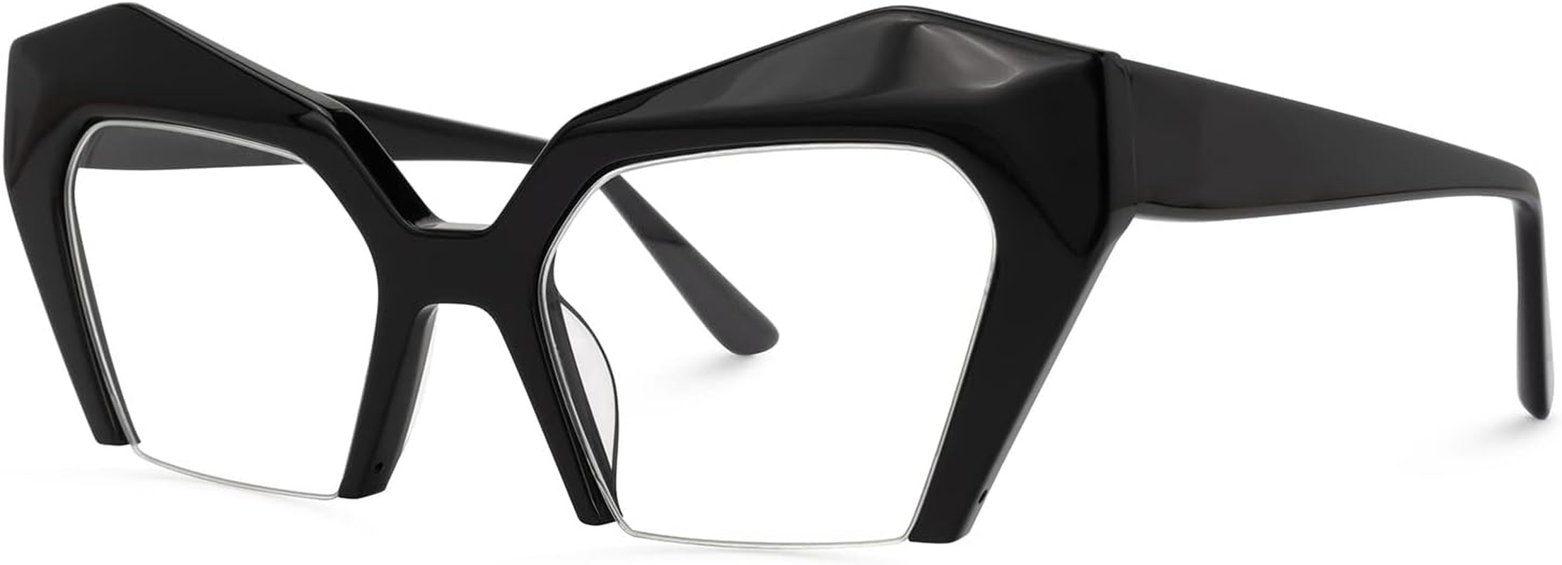 VOOGLAM Thick Oversized Cat Eye Blue Light Blocking Glasses, Fashion Eye Glasses Frame for Women anti Eyestrain & UV Aeneas