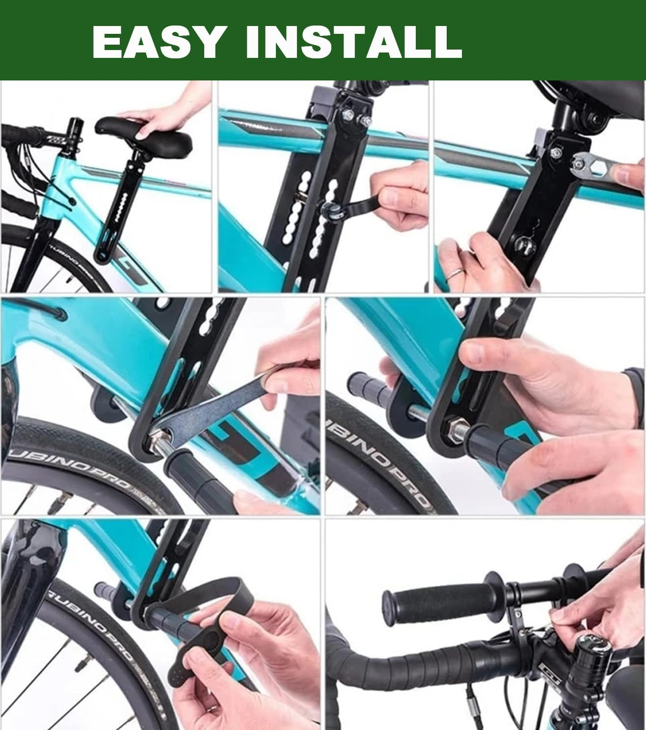 Child Bike Seat with Handlebar Attachment, Front Mount Kids MTB Bike Seat with Foot Pedals for Age 2 - 5 Children, Compatible with All Adult Mountain Bikes image number 5