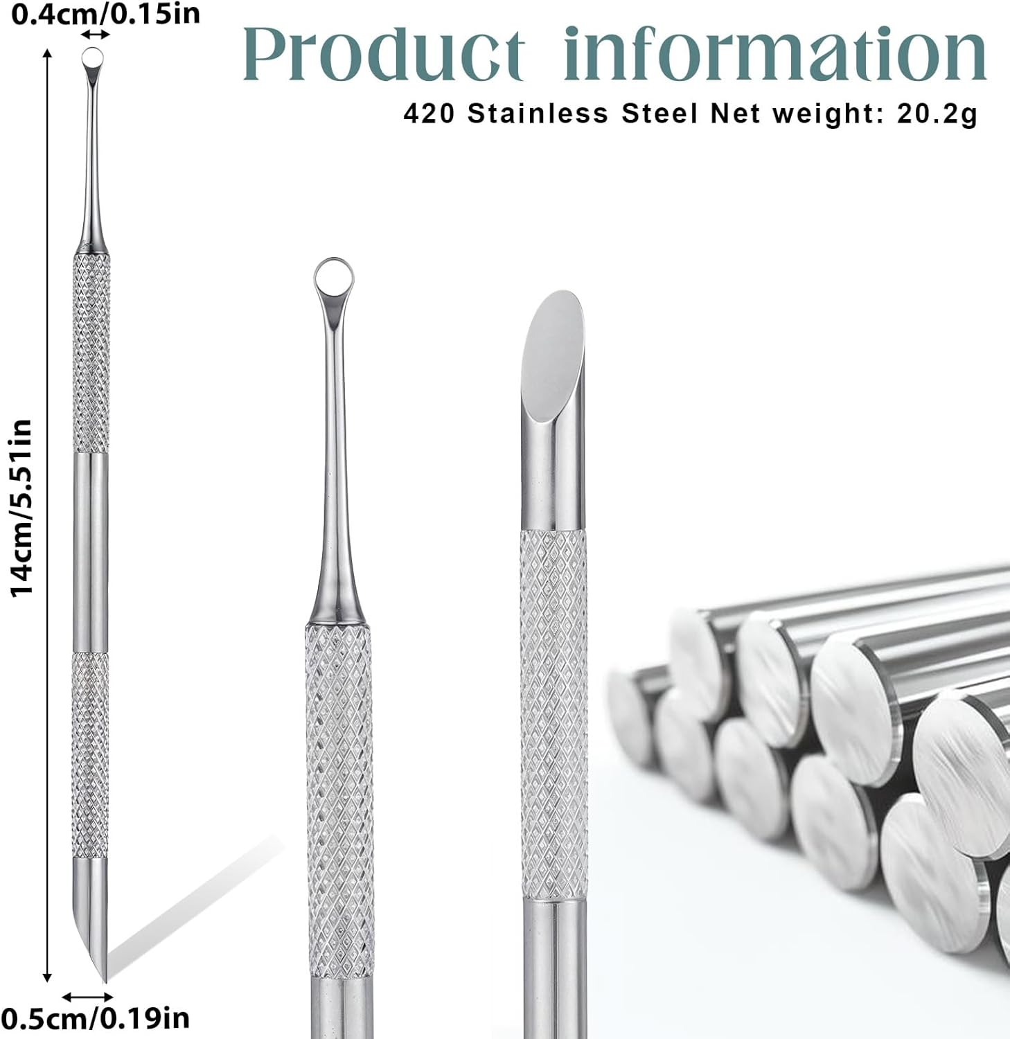 Qianyu Pre-Treatment Cuticle Pusher Dual Ended Cuticle Remover Nail Pushers with 100/180 Grit Sandpaper Sheets Nail Care for Manicure Pedicure Nails Art Care Tools Fingernails Toenails image number 3