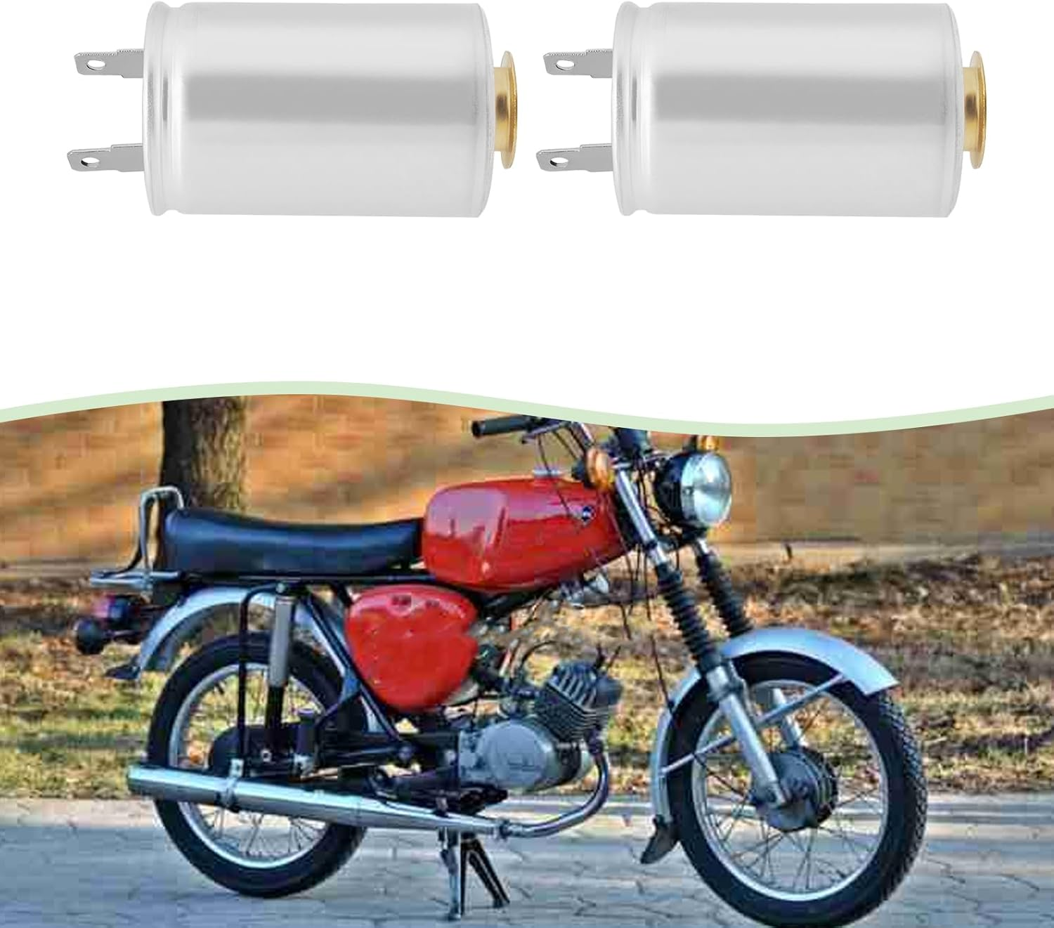 Ecsing 2Pcs Motorbike Flasher 6V 2X21W 2-Pin Flasher Relay Compatible with Simson S50 S51 S70 Compatible with MZ TS125 TS150 TS250 (OEM 8581.19/204181)