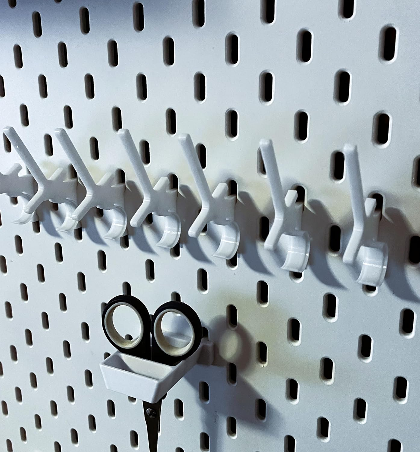 2 X Scissor Holder for IKEA SKADIS - Perfect Fit Holder for Scissors & Tools - Perfect for Perforated Wall Organisation image number 4