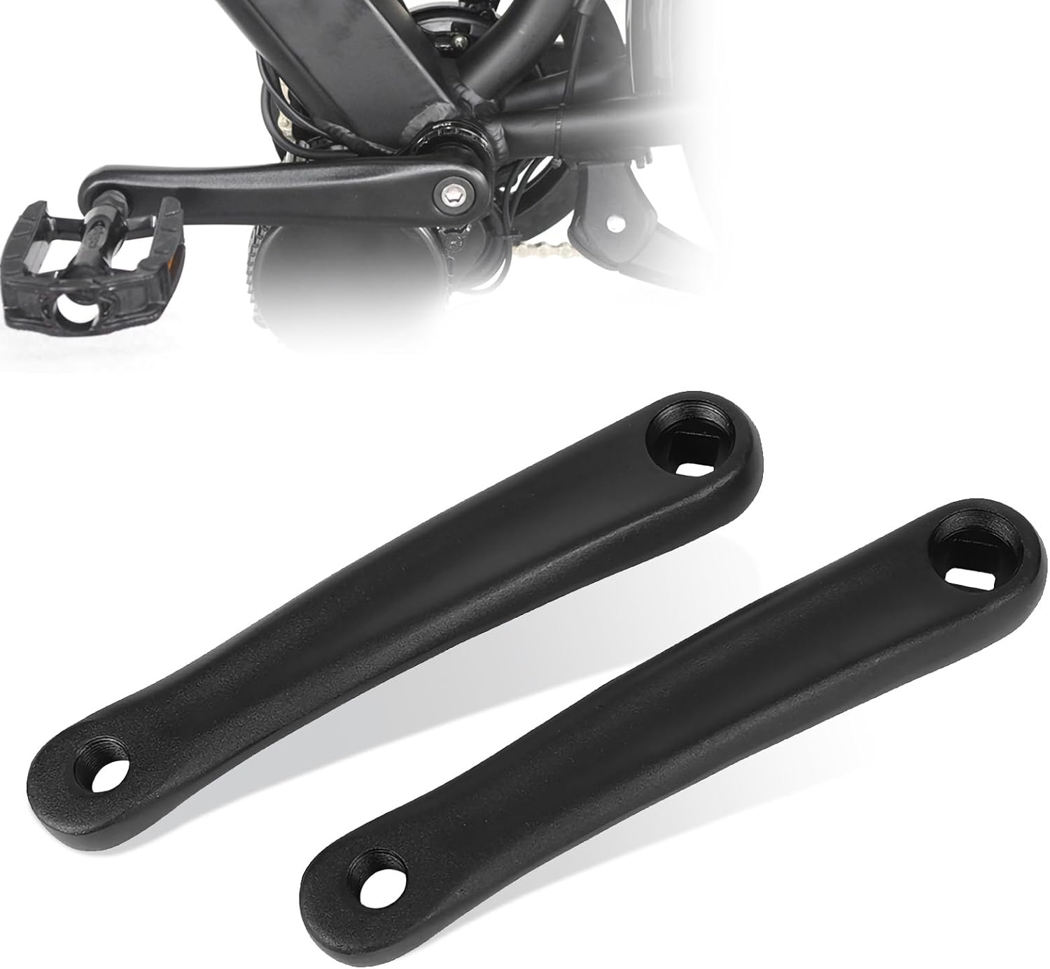 Omabeta 1 Pair Bike Crank Arms for Variety of Bikes,Mountain Bike Tooth Plate Crank,Repaire Tool Crank Arm Left Diamond Hole Square Hole 170Mm image number 3