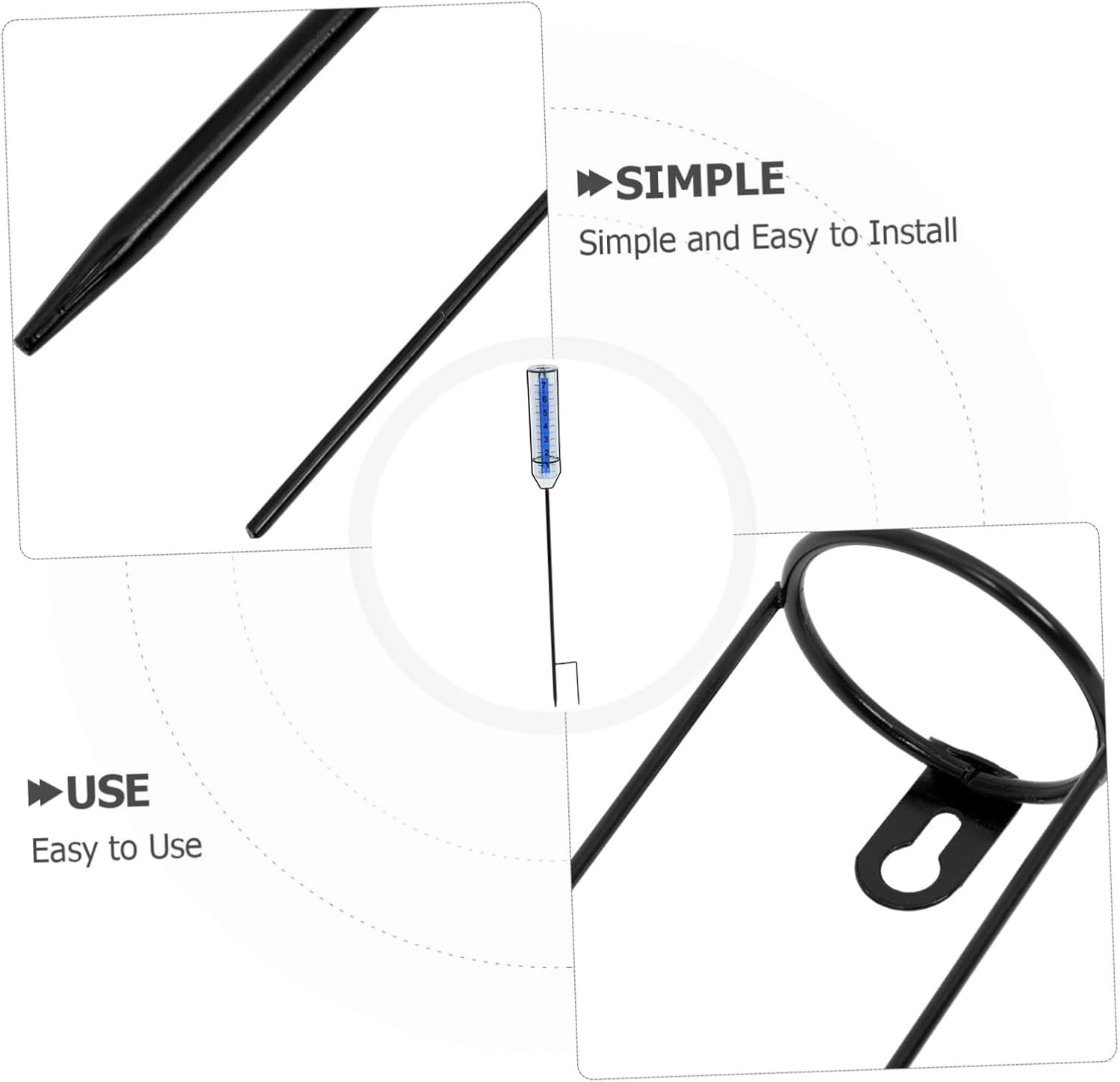 POPETPOP Rain Gauge Outdoor Decorative Large Numbers Rain Measuring Tool for Garden and Deck image number 2