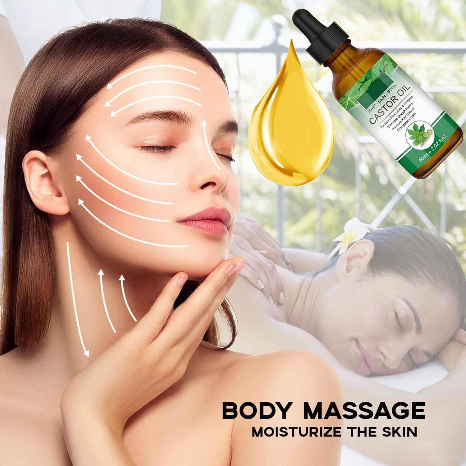 2023 New Castor Oil, 60Ml Hair Treatment Oil for Eyelashes, Eyebrows Growth, Anti-Fall Hair Care, Moisturizing, Repairing, Thick Hairline, Strong and Firm Hair Essential Oil &hellip;/100 image number 3