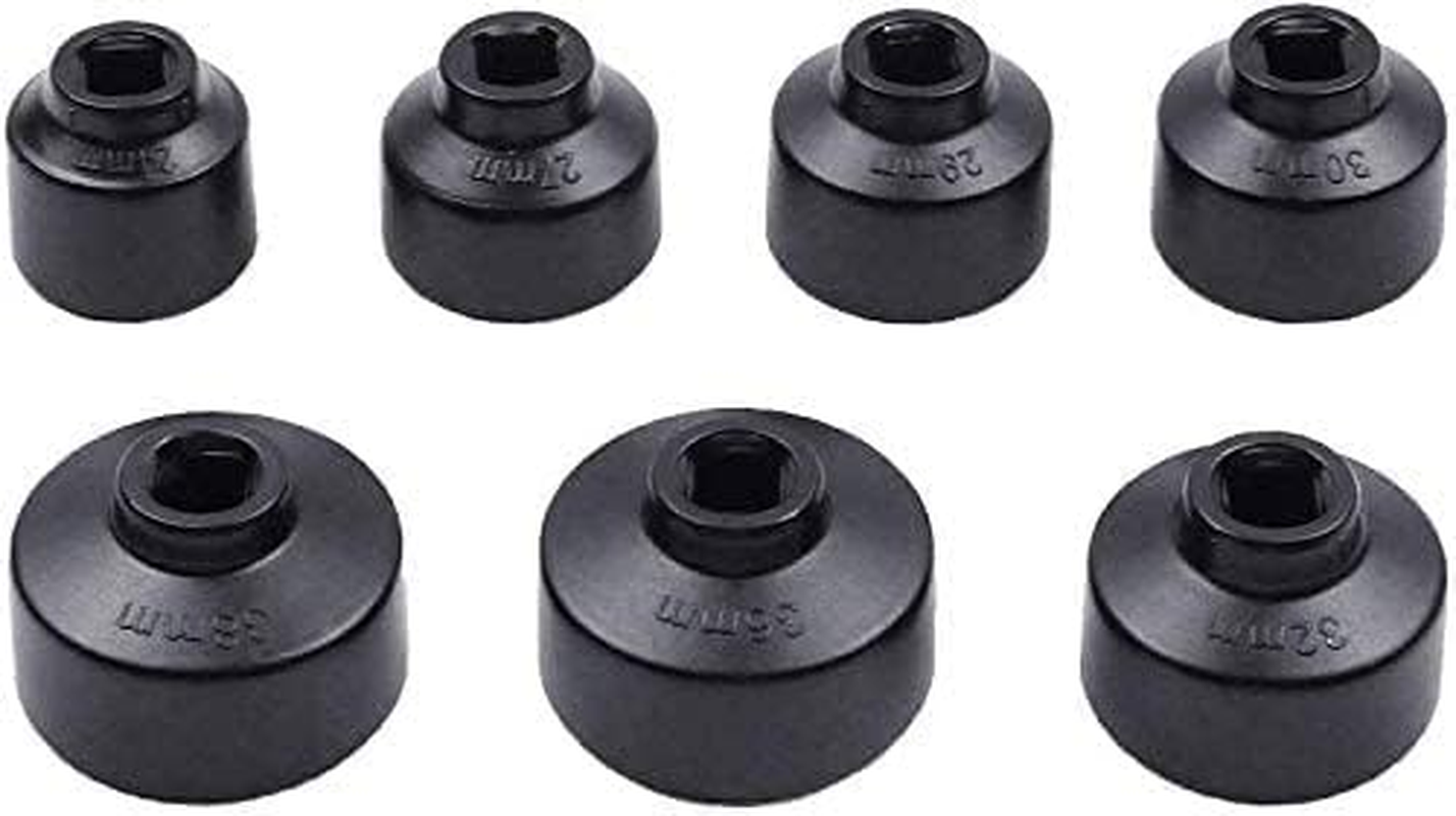 7-Piece Oil Filter Socket Set Includes 24Mm,27Mm,29Mm,30Mm,32Mm,36Mm,38Mm. Cap Wrench Tool Kit Compatible with Mercedes Benz, VW, BMW and so On image number 3