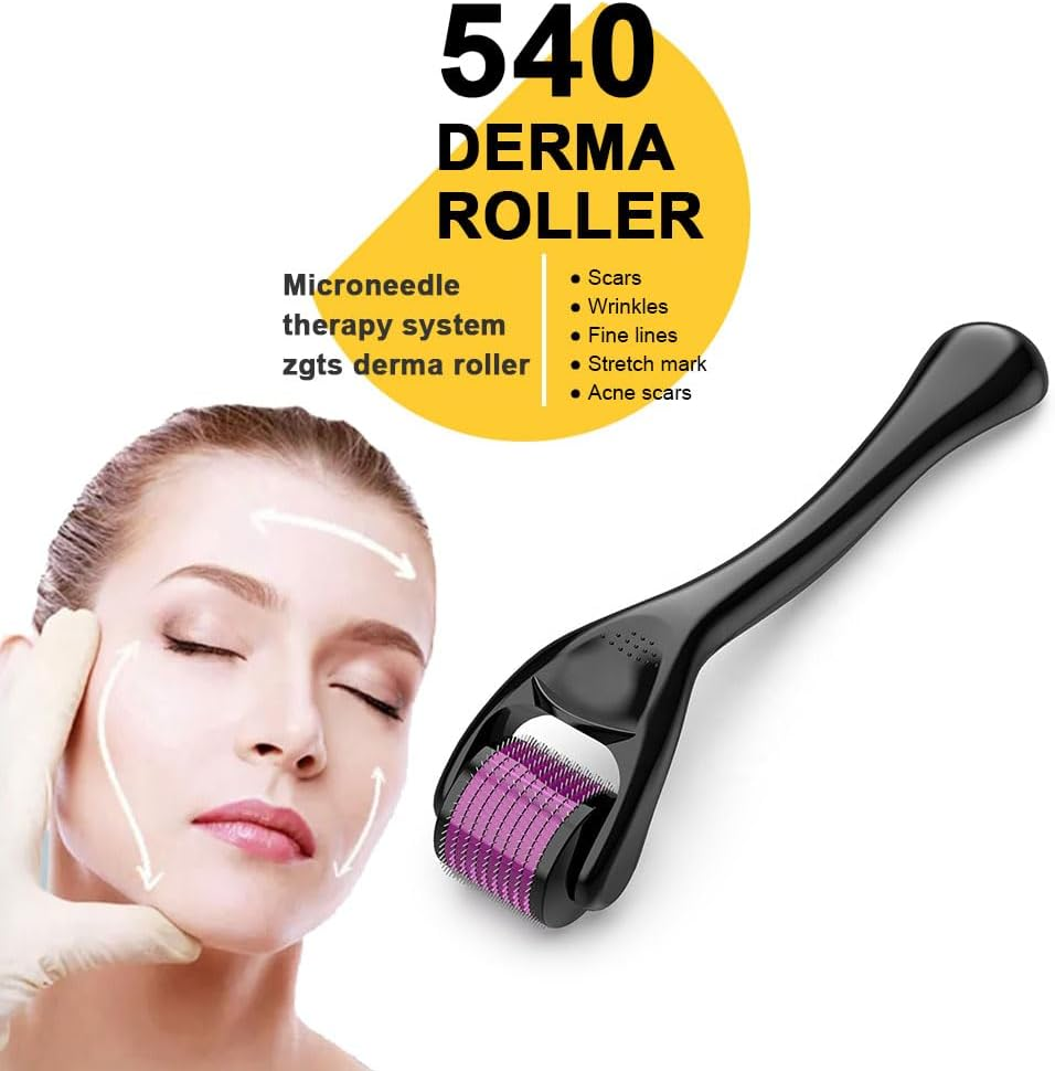 Derma Roller -Titanium 540 Needles 0.25Mm with Storage Case |Micro Needling| Derma Skin Roller |Micro Needle Roller for Skin Rejuvenation anti Ageing Hair Regeneration image number 1