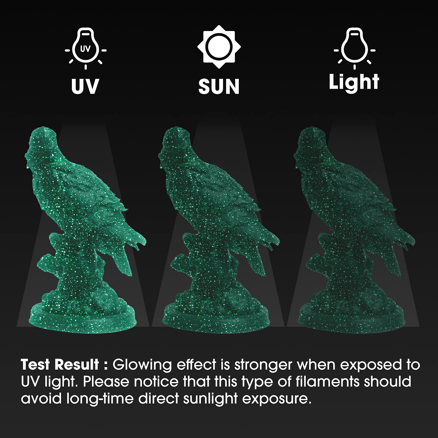 Esun PLA Luminous-Rainbow Estars-Pla Filament 1.75Mm Glow in the Dark Pla 1KG Spool Luminous 3D Printing Filament 1Kg for 3D Printer image number 3