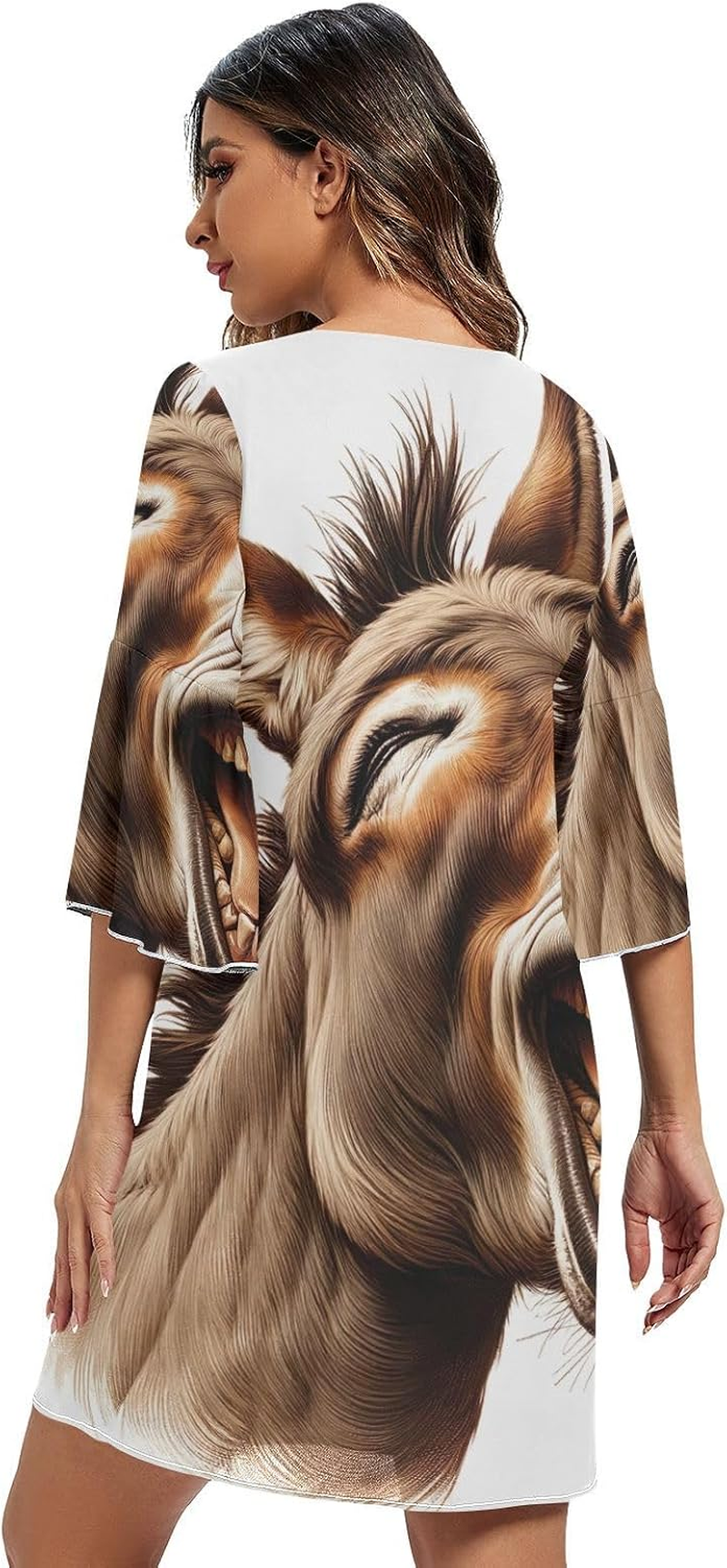 Laughing Donkey Chiffon Dress Printed Line Maternity Dress S-XXL image number 5