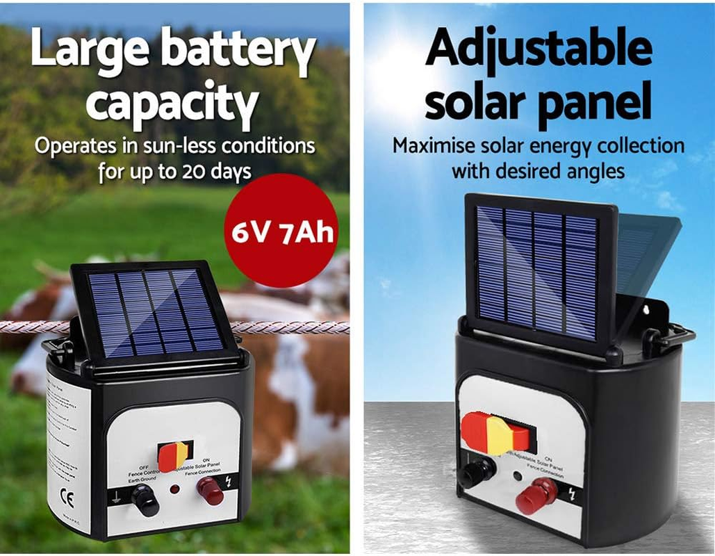 GIANTZ Fence Energiser 8Km Solar Powered Electric 500M Poly Wire Insulator Farm image number 5