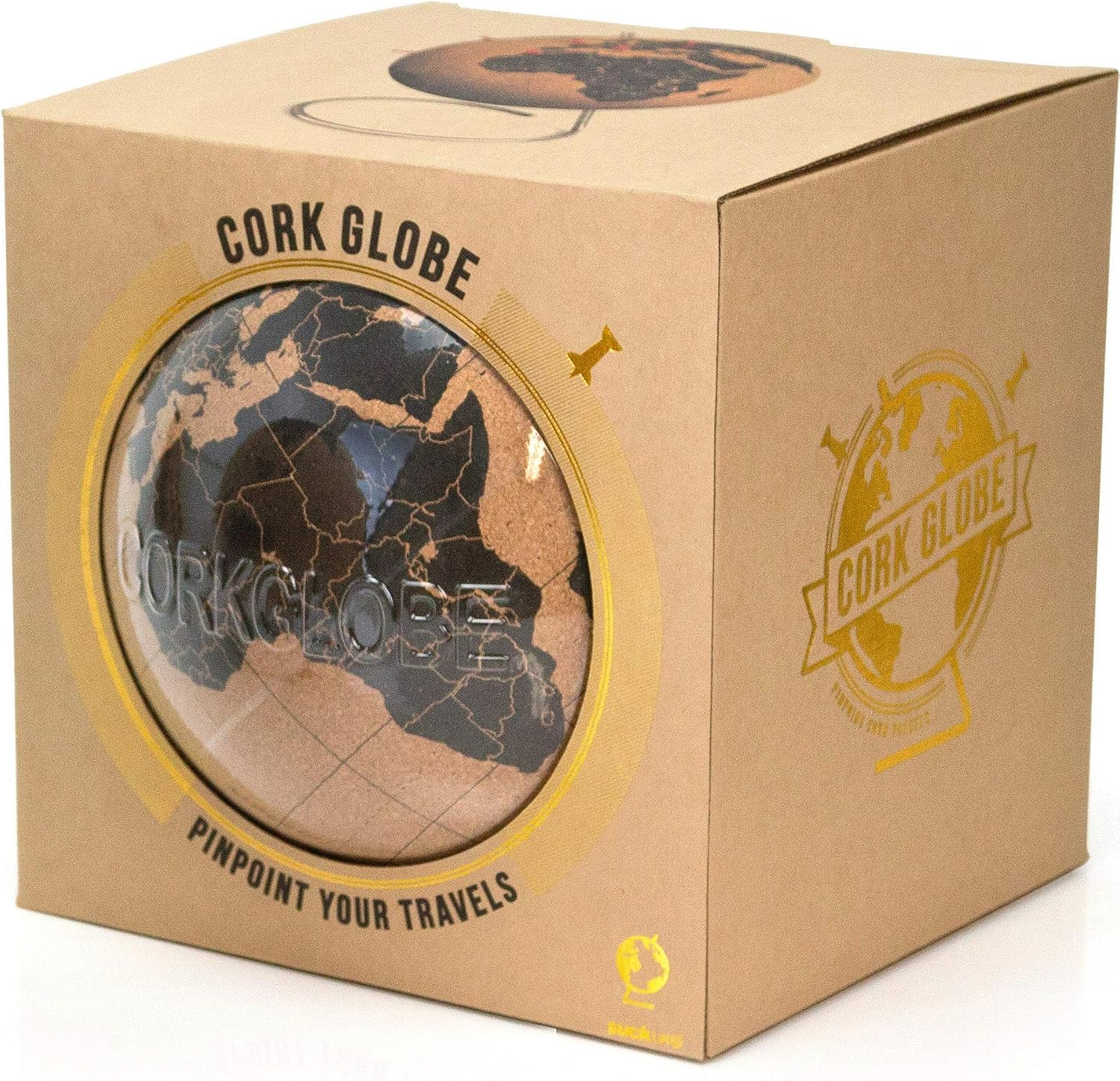 Suck UK Cork Globe, Large, Brown/Black