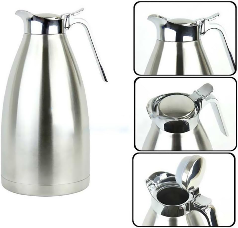 Stainless Steel 2L Vacuum Jug Thermal Carafe Insulated Coffee Pot Water Jug For image number 1