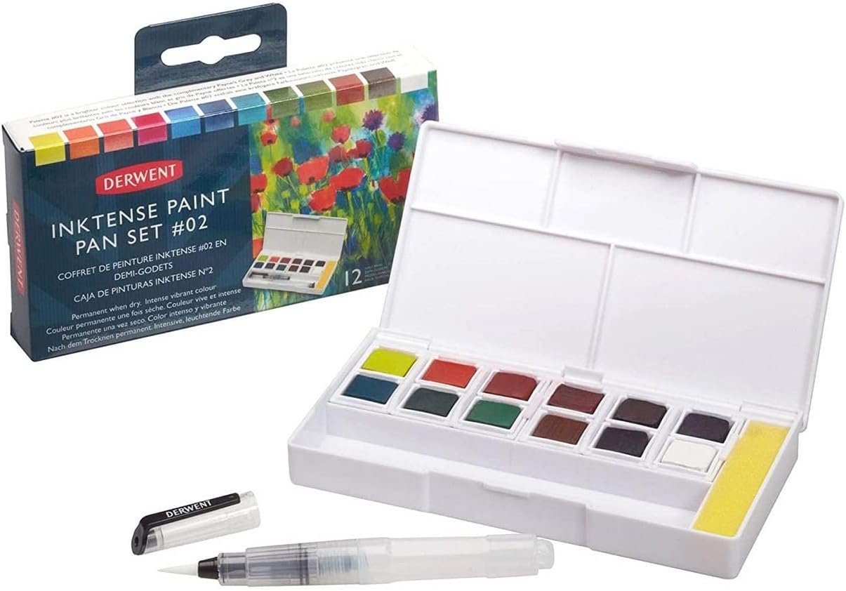 Derwent Inktense Paint Pan Palette Set of 02 12 Pan
