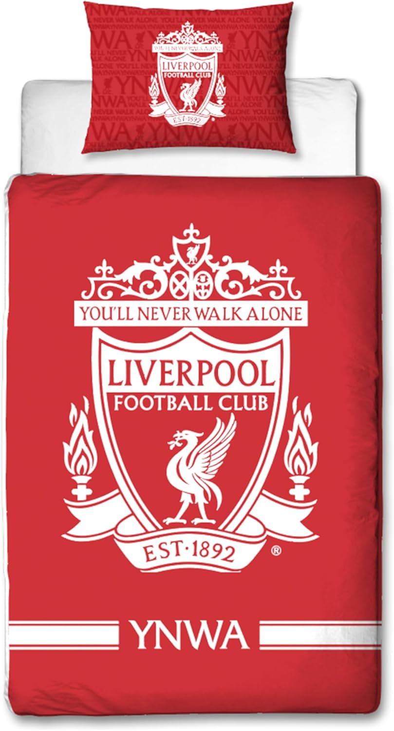 Liverpool FC Character World Official Single Duvet Cover Set, Tone Design | Red Reversible 2 Sided Football Bedding Cover Official Merchandise Including Matching Pillow Case image number 3