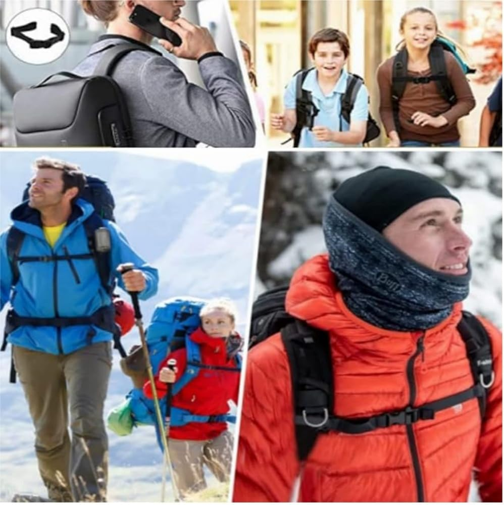 Goxfaca 2 Pack Backpack Chest Straps, Heavy Duty Adjustable Backpack Sternum Strap Belt with 10 Pieces Zipper Pulls - Black