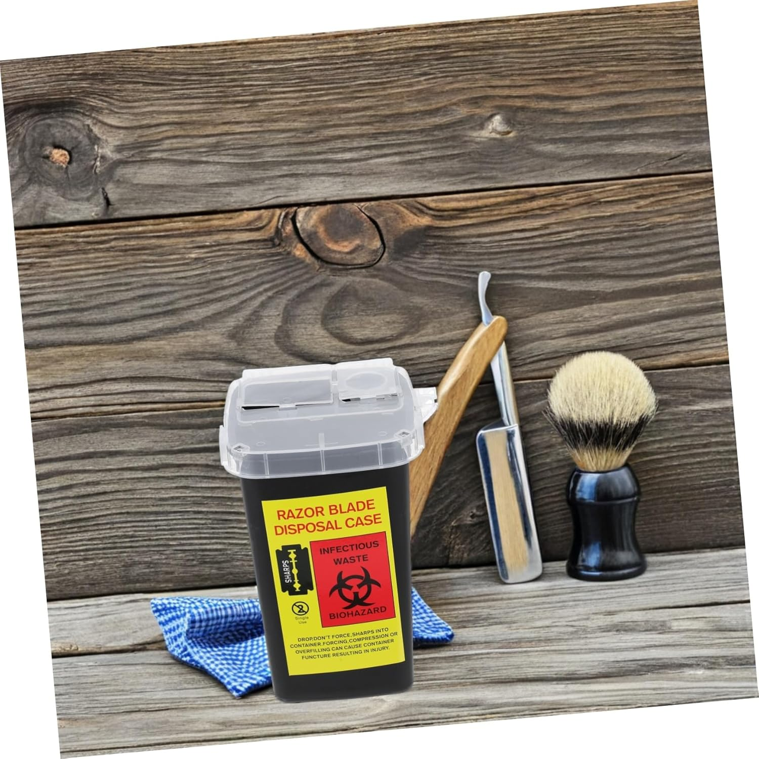 MUCKLILY 2Pcs Blades Storage Boxes for Razor Double-Edged Razor Blade Disposal Case Barbershop Supplies Sharps Container image number 3